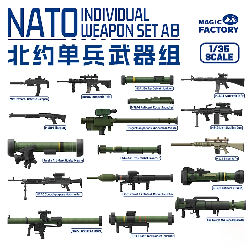 Magic Factory 1/35 Plastic Assembly Model Kit 2002/2003 NATO Individual Weapon Group Series A&B