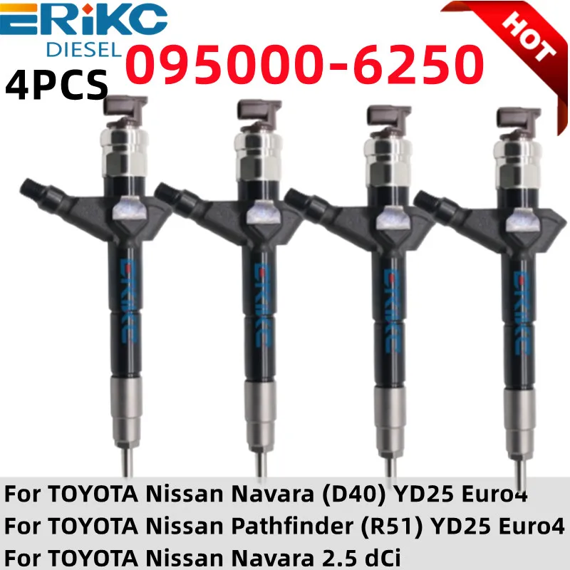 4шт. 095000 -6250 Форсунка Common Rail 0950006250 095000 6250 для Nissan YD25 Navara D22 D40 и Pathfinder R50 2006 UP 2,5 л 4шт. 095000 -6250 Форсунка Common Rail 0950006250 095000 6250 для Nissan YD25 Navara D22 D40 и Pathfinder R50 2006 UP 2,5 л