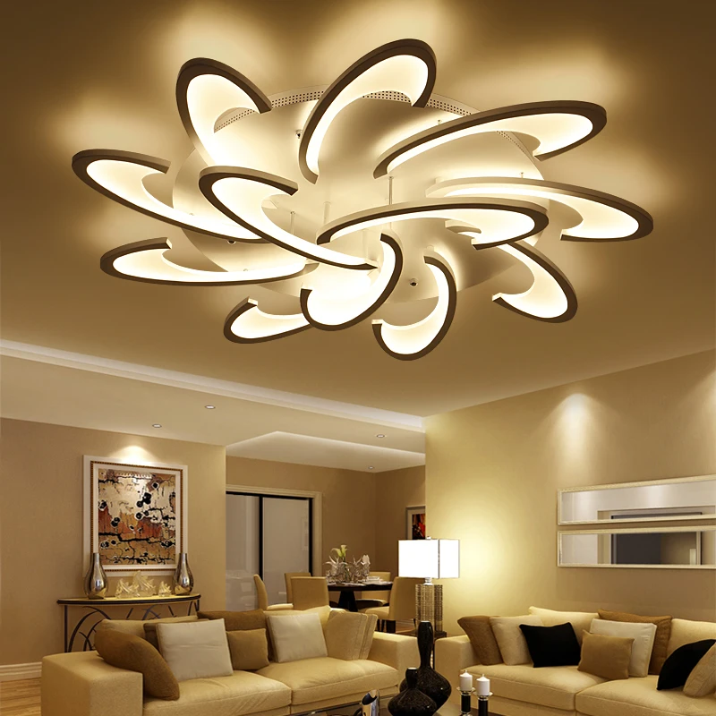 modern led ceiling chandelier lights for living room bedroom Dining Study Room White/Black AC85-265V Chandeliers Fixtures