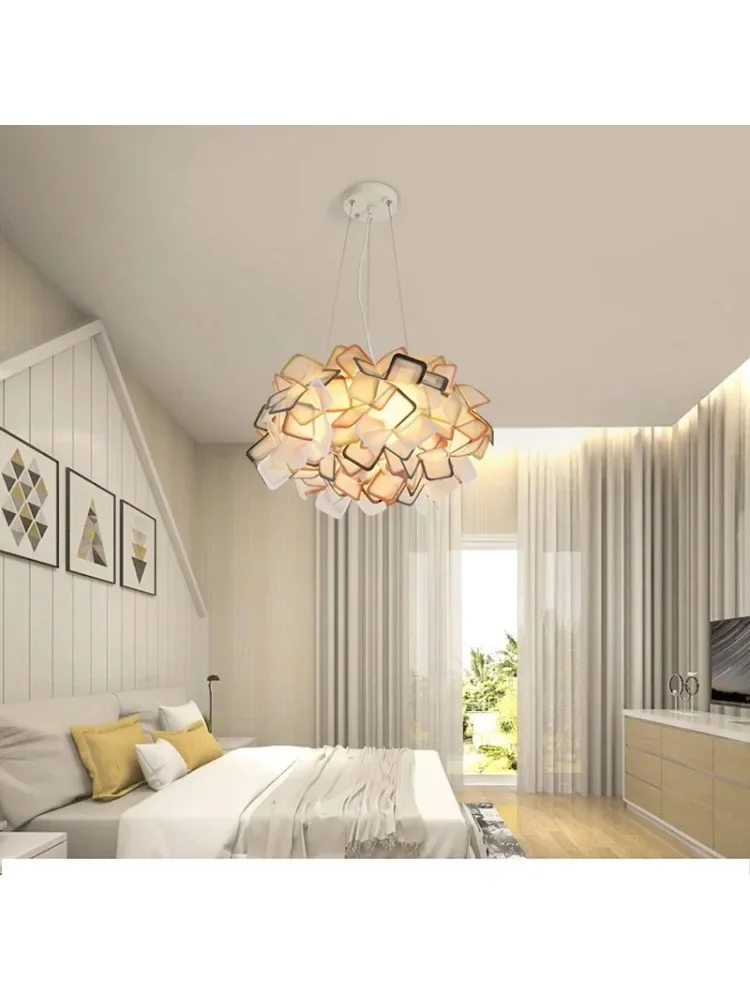 *Modern LED Chandeliers Acrylic Colorful Ceiling Light Popular Flower Pendant Lamp Bedroom Droplight Indoor Parlor Dining Lights