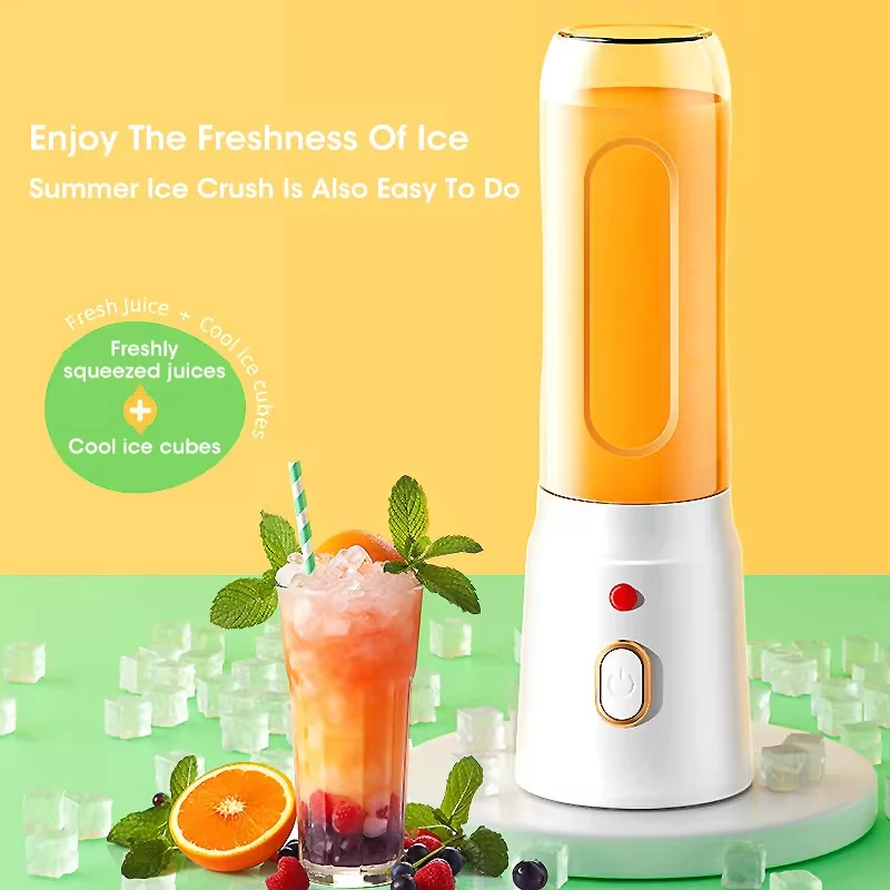 Wireless Blender Electric Fruit Juicer Machine For Orange Ice Crushing 10 Blades Auxiliary Food Machine 1500mA Mixer 2 Bottles