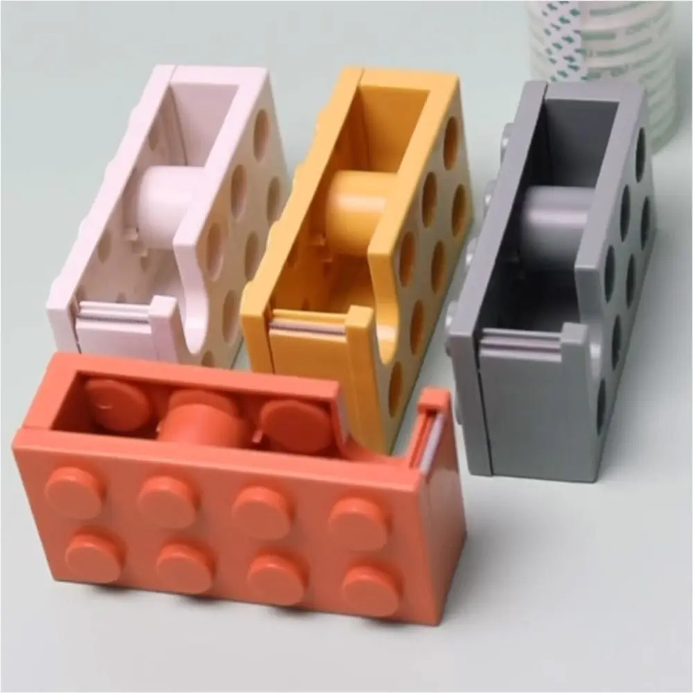 Building Block Adhesive Tape Holder Masking Tape Paper Tape Roller Tape Holder Multi-color Plastic Tape Dispenser Packing Tools