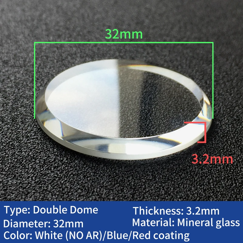 Стекло для часов с двойным куполом, минеральный кристалл, большая фаска 32 мм для 6306-7001 7002-7000 7002-7009 7548-7001, аксессуары для часов