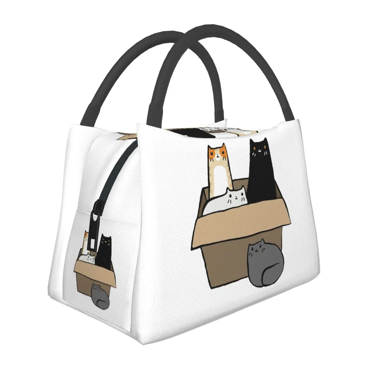 

Cats In A Box Insulated Lunch Bag for School Bento Storage Food Boxes Leakproof Container Cooler Thermal Lunch Box Tote