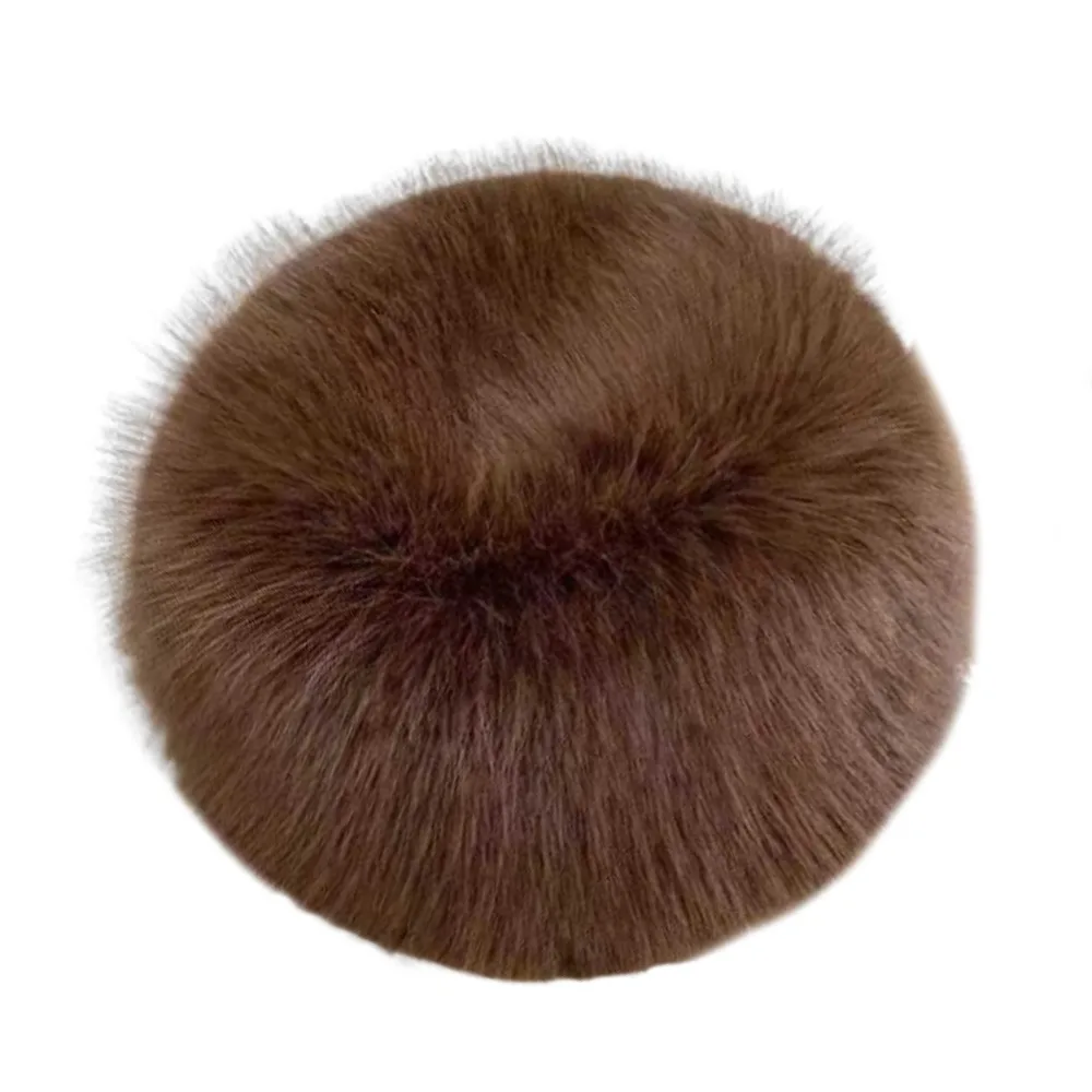 Smooth Mongolian Fluffy Hat Round Top Fluffy Texture Warm Bucket Hat Thickened Fur Ear Protection Fox Fur Hat Fashion Wear