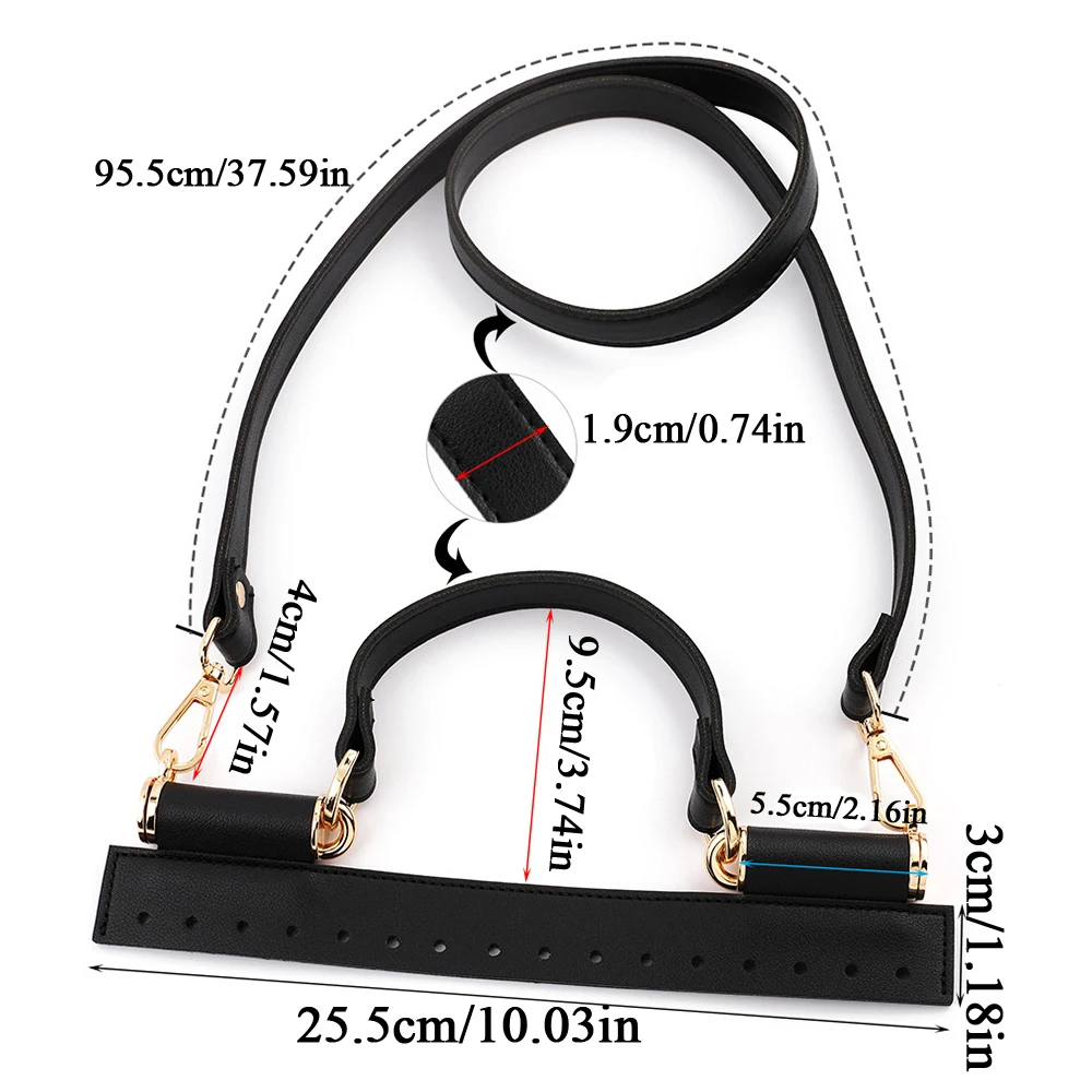 구멍이 있는 가죽 크로셰 가방 핸들, 뜨게 가방 부품 액세서리, DIY 어깨 핸드백 스트랩, 뜨게 가방, 1 세트, 신제품
