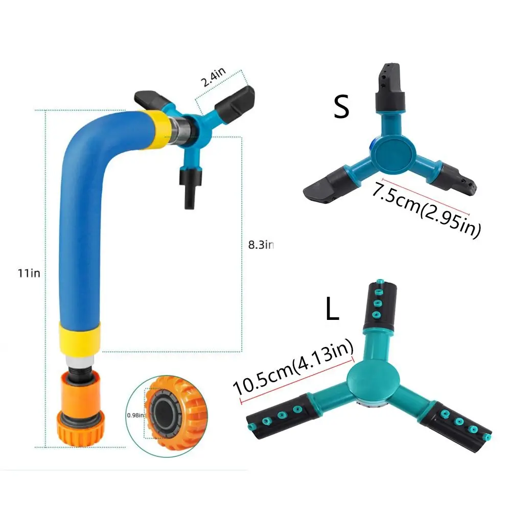 360 درجة الدورية الترامبولين الرش التلقائي سقي دوامة الحيوانات الأليفة الاستحمام الرش قابل للتعديل حديقة الري فوهة #5