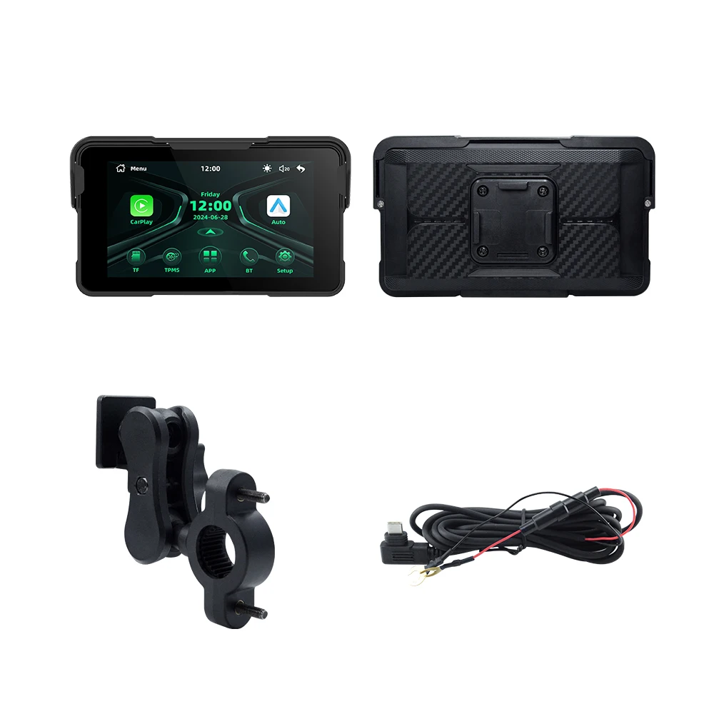 5 inch Portable Digital Motorcycle Dashboard GPS Motorcycle Navigation Display Screen Wireless CarPlay Moto Android Auto