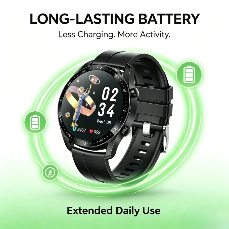 Magnetisches Schnellladegerät Touchscreen Herren Runde Smartwatch WETECH …