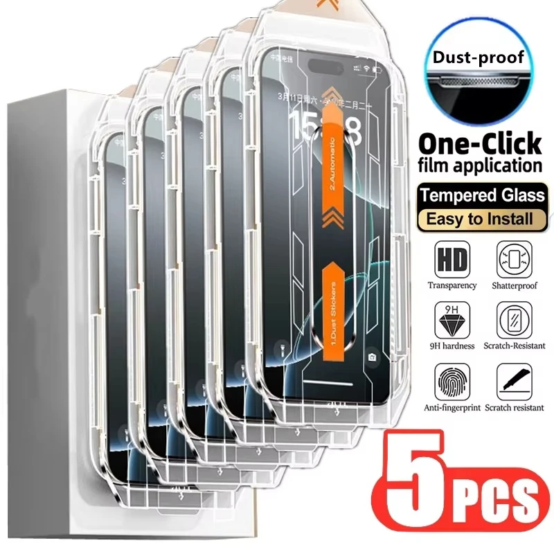 1-5Pcs Dust Free Installation Glass For Samsung A56 A55 A36 A35 A57 A26 A24 A17 A16 A15 A14 A14 A13 A12 A71 A73 Screen Protector