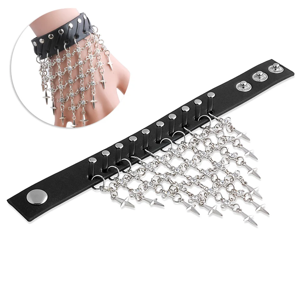 أساور على طراز فاسق للرجال والنساء، إكسسوارات Steampunk عتيقة، هدايا، تصميمات الأصفاد القبلية #3