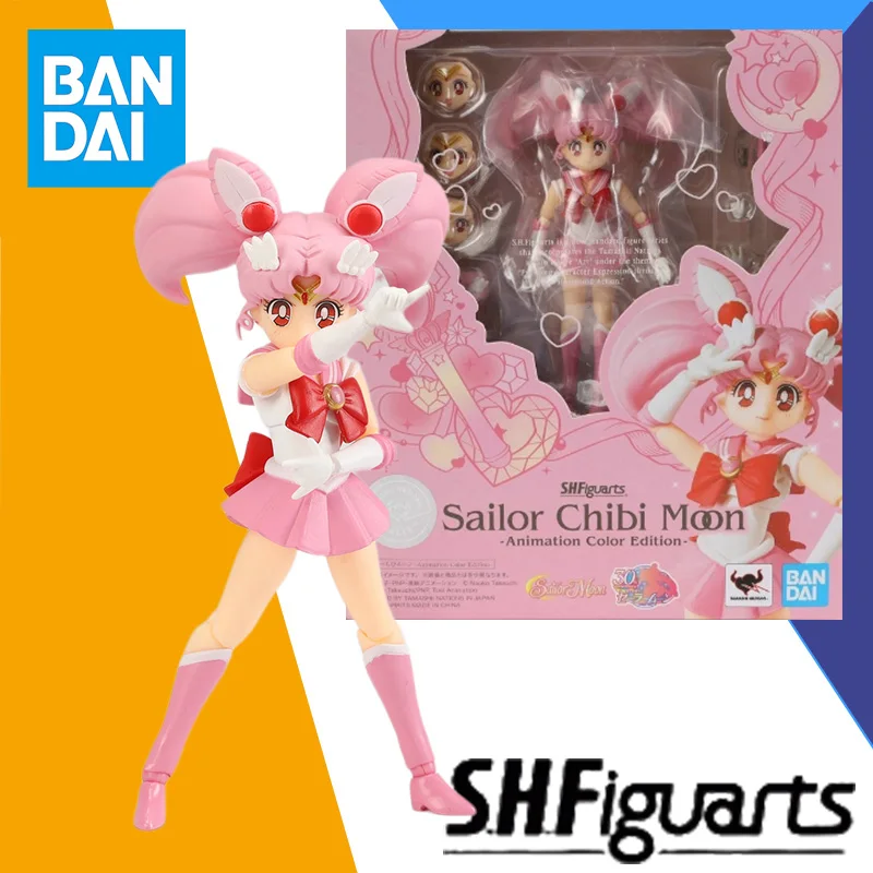 

В наличии Bandai Original S.H.Figuarts SHF SAILOR CHIBI MOON Animation Color Edition Аниме Фигурка Модель Готовая игрушка в подарок