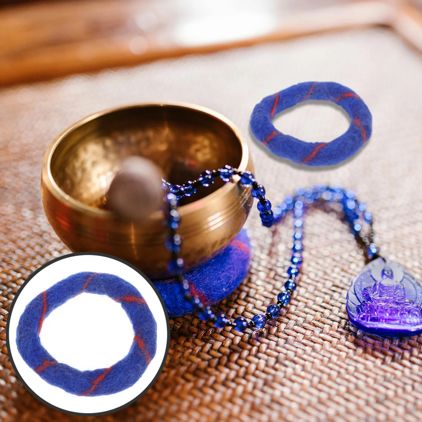 

1pcs Tibetan Singing Cushion Bowl Mat High Grade Wool Felt Buddhist Bowl Pad For Meditation Accessories