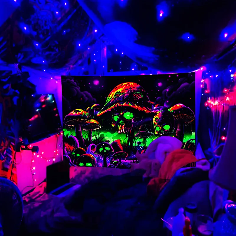 VIKAMA مخدر الجمجمة الفطر نسيج التدرج الموسيقى غرفة الحفلات مخدر موضوع فريد غرفة المعيشة ديكور #4