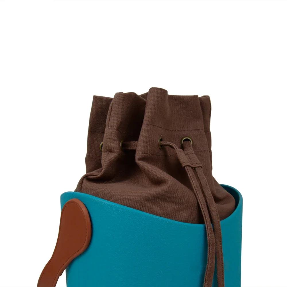 Tanqu New Pure Color Drawstring with Buckle Canvas Fabric Inner Pocket Lining for Obasket Obag Handbag Insert for O Basket O Bag