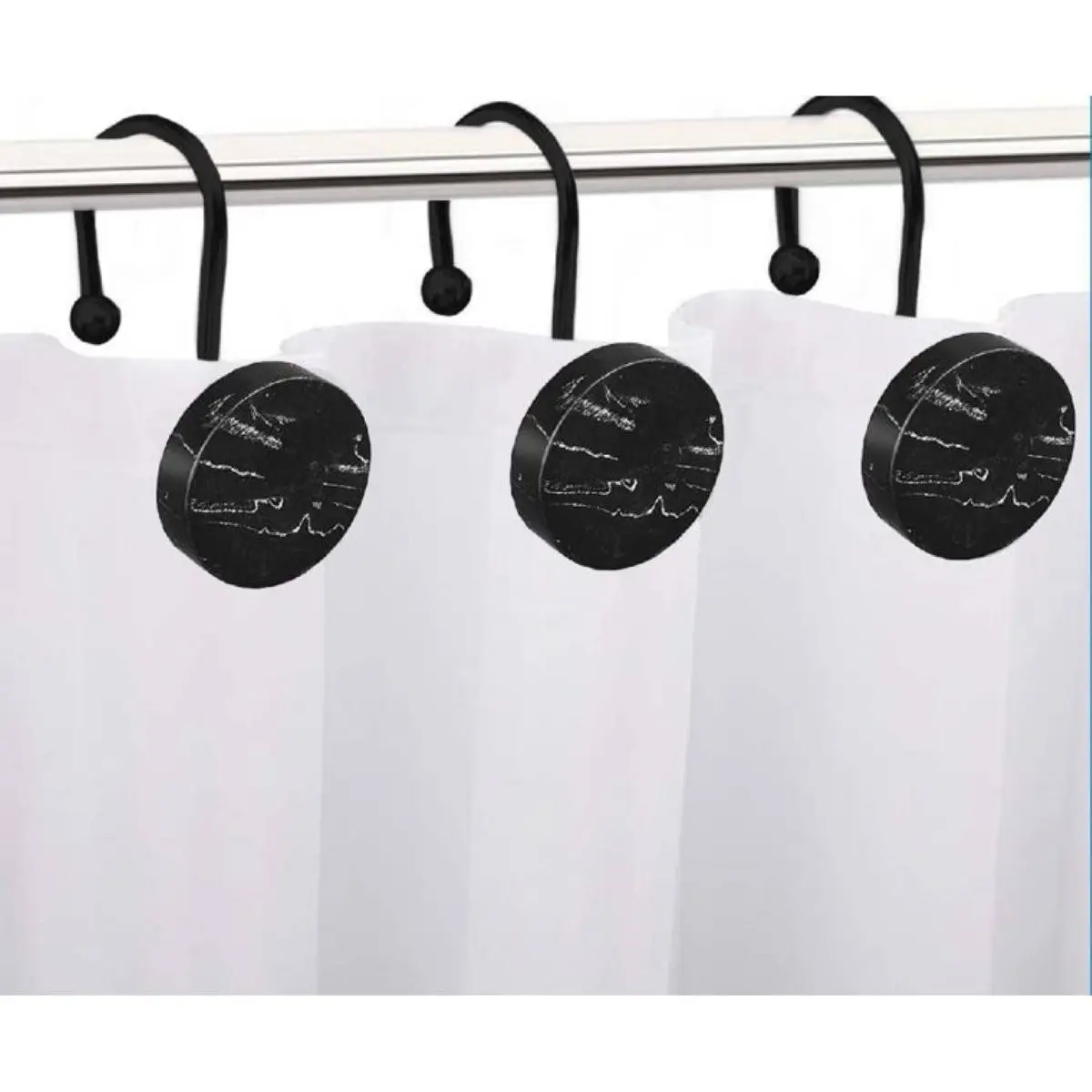 

Michaelangelo Resin Shower Curtain Hook Black