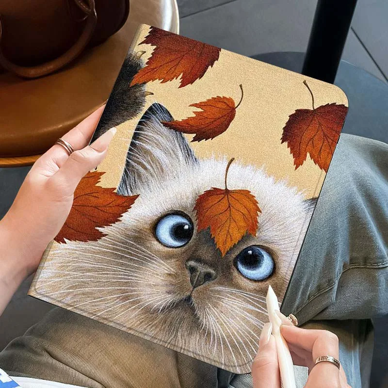 

Cartoon Christmas Kitten Art For iPad Pro Air Mini 1 2 3 4 5 6 7 7th 8th 9th 10th 11th 10.2 9.7 10.5 10.9 11 12.9 Tablet Case