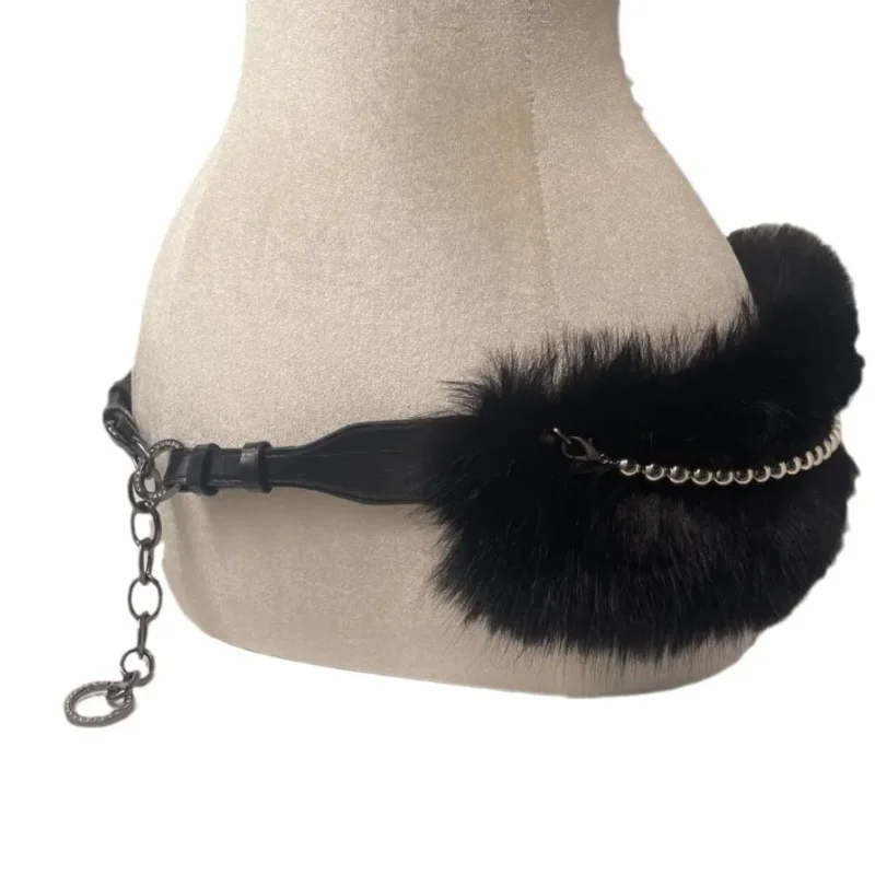 

Western Y2k Retro D.I.A Hairy Belt Imitation Fur Waist Cover Plush Waist Chain