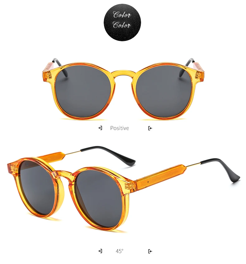 Neue trendige Retro-Sonnenbrille mit Textur, runder Rahmen, modische Sonnenbrille 3185 – Detail 9