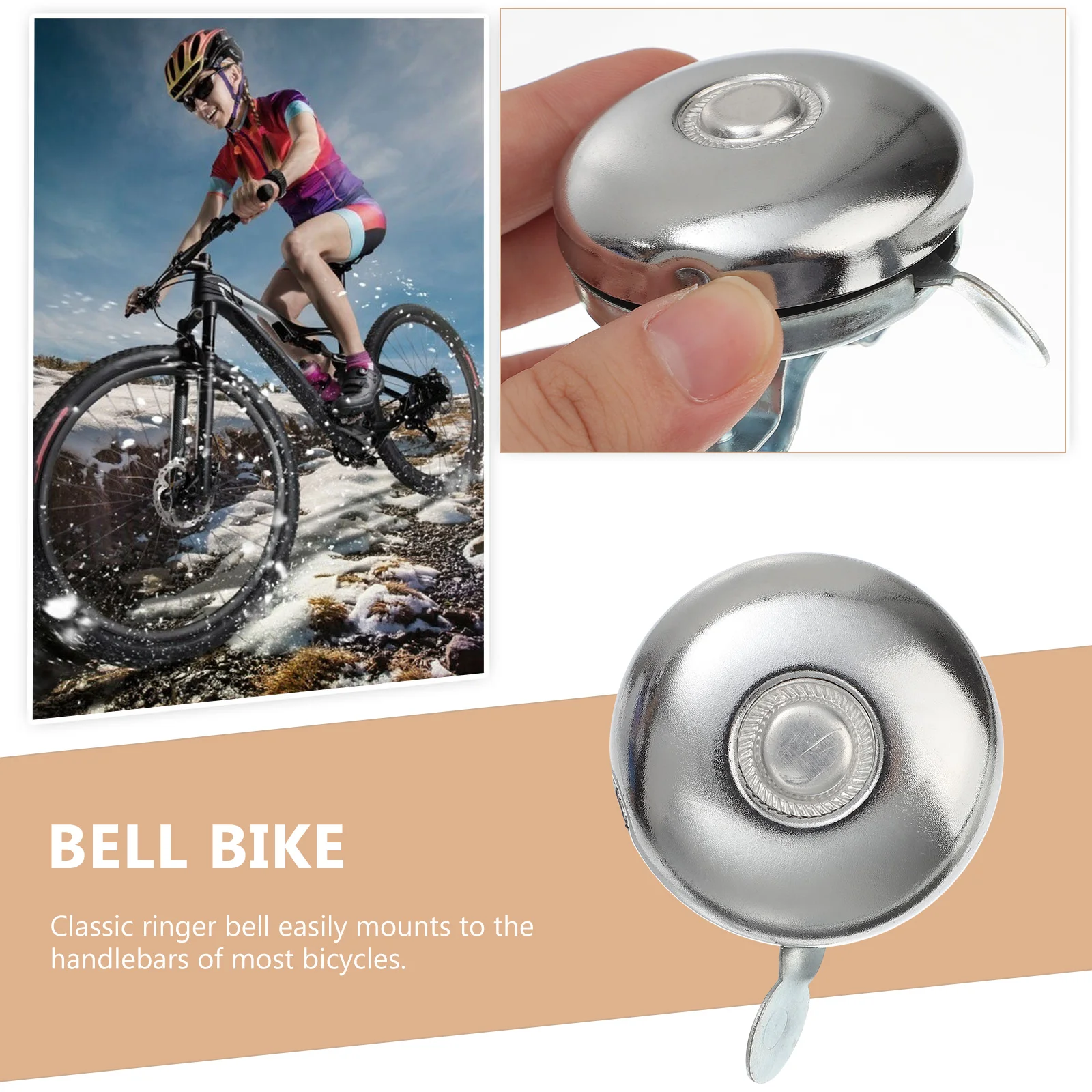 Ring Bicycle Horn for Handlebars Trumpet Bell Bike Old Fashion Bells Bikes Silver Alarm Miss