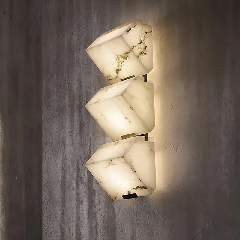

Spanish natural marble wall lamp New Chinese-style villa Hotel Restaurant Clubhouse Lobby Corridor Bedroom Bedside