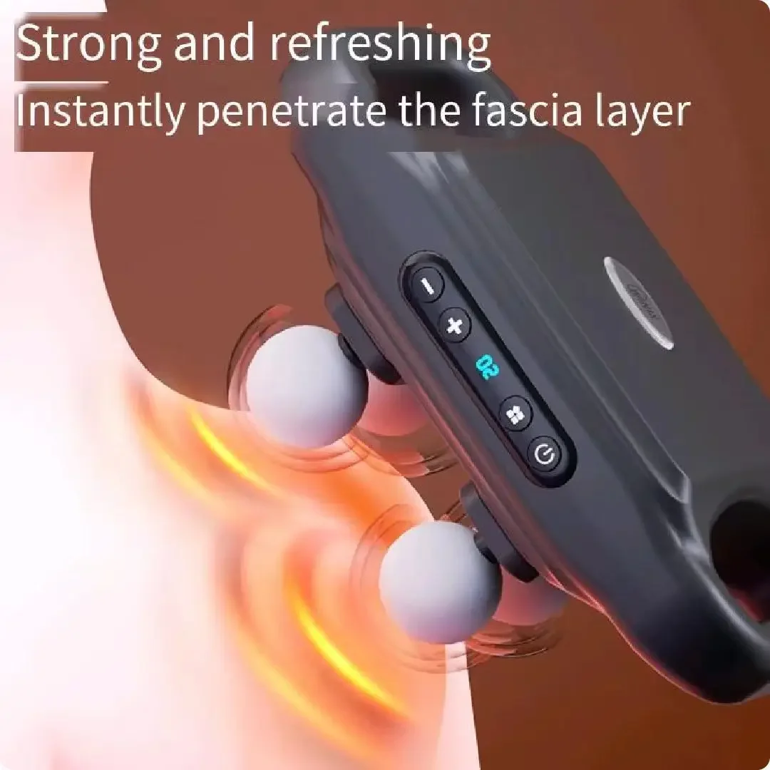 for Professional Deep Tissue Whole Body Vibration 4-head Fascia Gun High Frequency Powerful Mini Massage Gun for Athletes