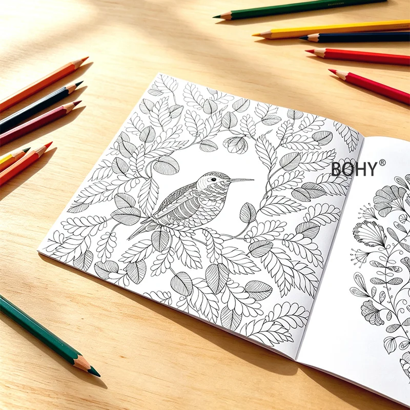 1 Adult Decompression and Relaxation Coloring Album, 24 Pages of Zen Animal Patterns, Hand Drawing Enthusiasts To Pass The Time