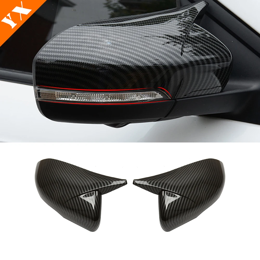 Carbon Black Chrome Car Side Mirror Frame Rear View Mirror Cover Decor Anti Scratch For Changan CS55 Accessories 2017-2020