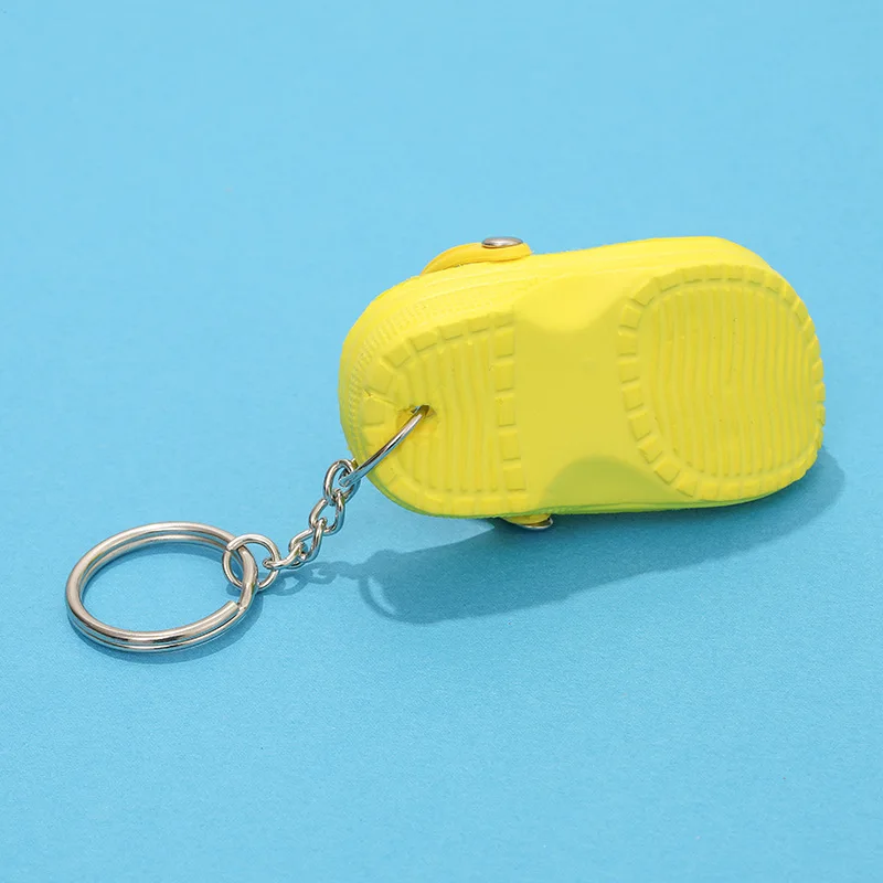 1PCS 3D Mini 7.5cm EVA Beach Hole Little Croc Shoe Keychain Bag Accessories Decoration Keyring Car Handbag Key Chain Charms