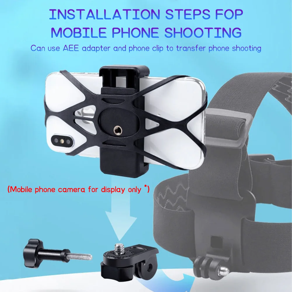 Fotografia 4: Suporte de Peito para Celular Ajustável com Elástico, Suporte de Peito para Celular Rotativo 360° Antiderrapante para Gravação de Vídeos Mãos-Livres