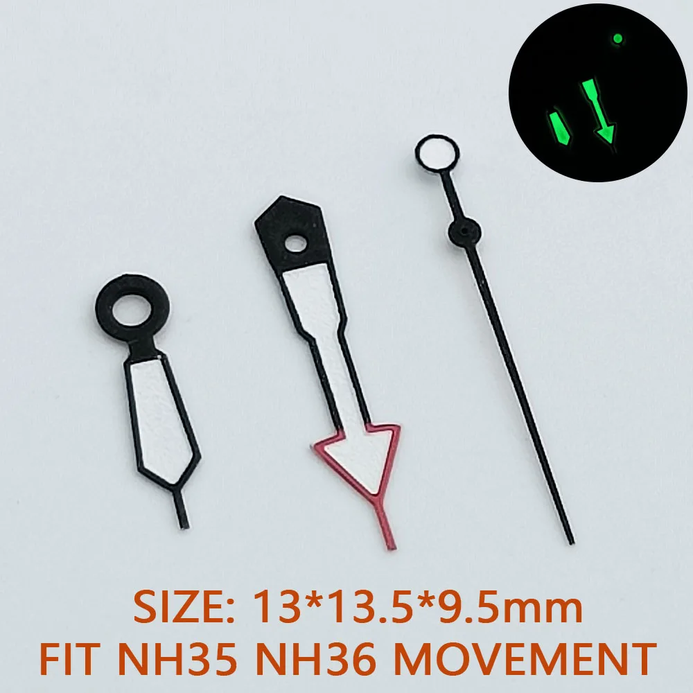 自動移動式ハンドウォッチ,腕時計アクセサリー,時計部品,緑,nh35,nh36