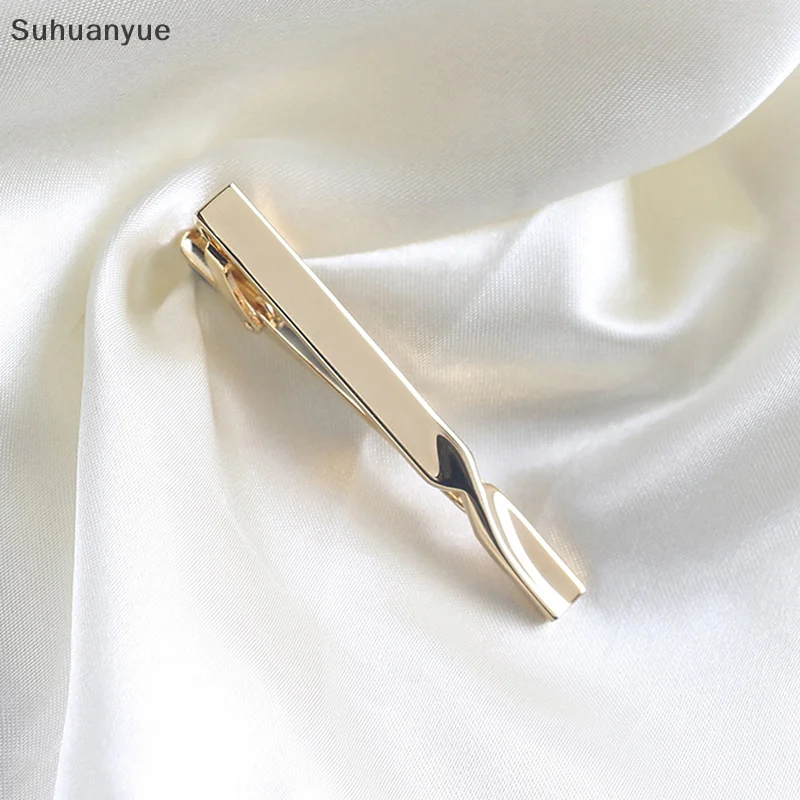 1Pc Tie Clip for Men Copper Simple Bar Clasp Practical Fashion Mens Classic Tie Clips Clamp Pin Jewelry Necktie Accessories