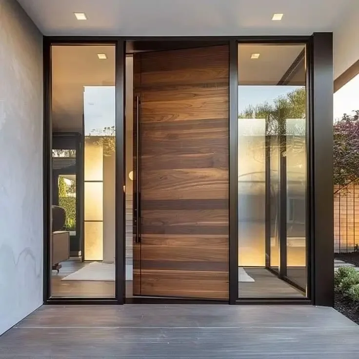 4.0mm Thermal Break Aluminum Front Door Luxury Design High Quality Security Door Metal Entrance Door Custom Size and Color