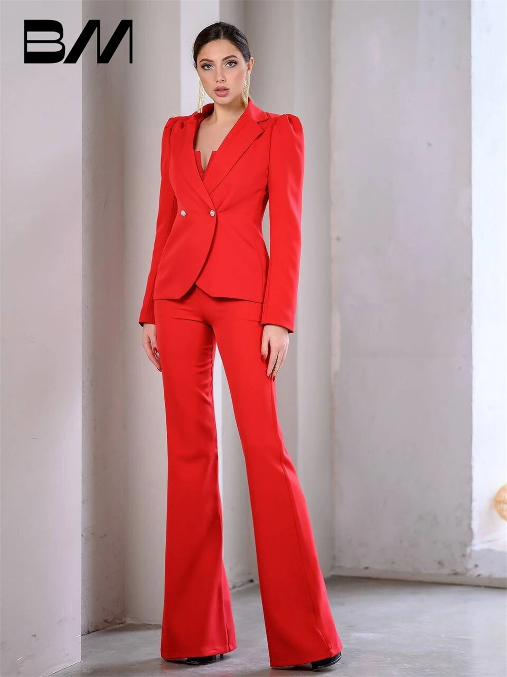 2-Piece Suit Set for Women, Blazer and Pants, Double Buttoned Tuxedo, Formal Office Lady Outfit Custmoized, Autumn Winter