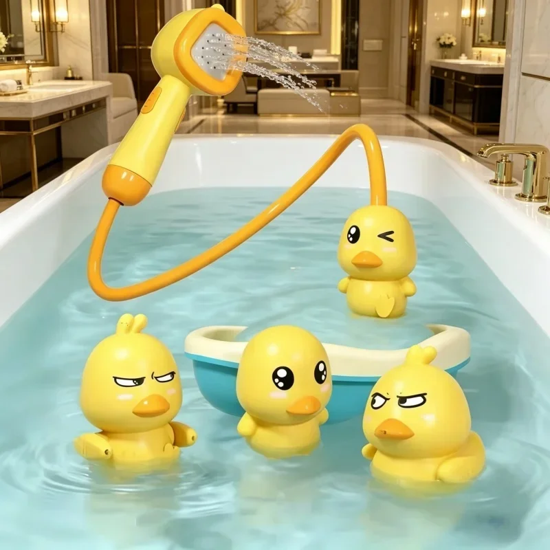 Bathroom Bathtub Water Toy Electric Baby Duck Spray Water Ball Toys Infant Kid Bath Play Set Water Game Bath Accessories Kit view 2
