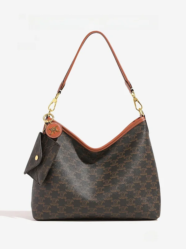 

CharlieKitty Shoulder Bag Stylish British Style Square Shape PU Leather Casual Bag for Youth with Text Pattern