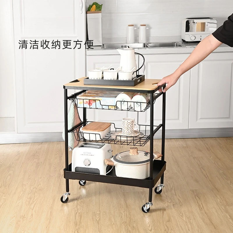 Mobile Hotel Food Delivery Shelf Household Wine Cart Floor to Floor Kitchen Shelf Stainless Steel