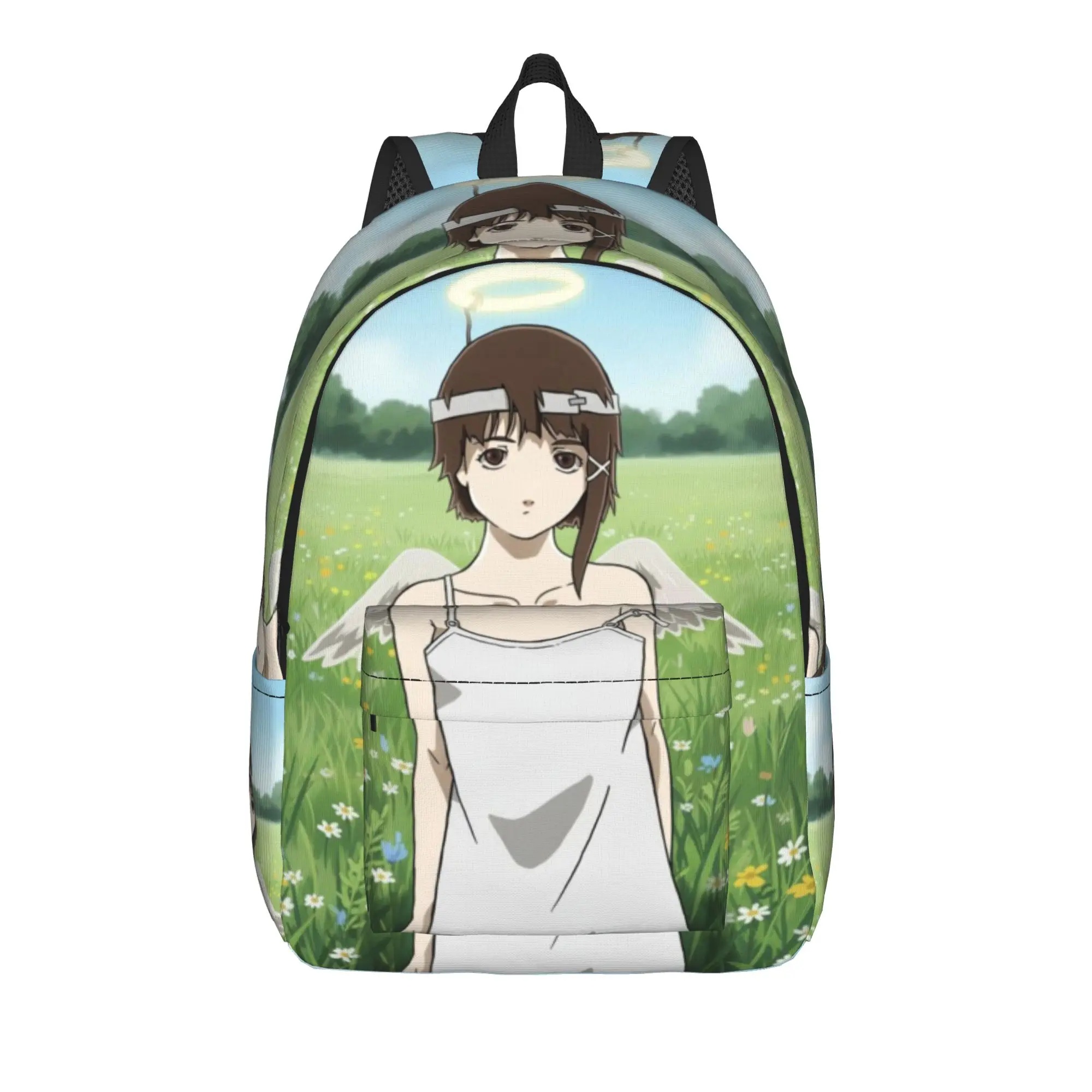 Serial Experiments Lain Lwakura  Backpack for Men Women Casual High School Business Daypack  Shoulder Bag with Pocket