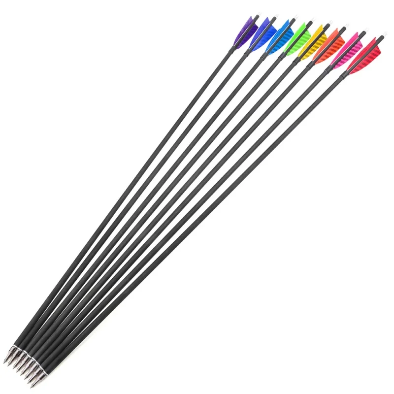 

6/12pcs Archery Pure Carbon Arrow SP500 ID6.2mm Arrow for Outdoor Archery Bow Hunting Shooting Training Accessories