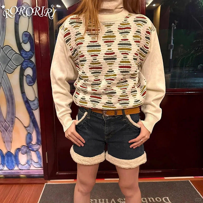 جينز RORIRI رقيق الربط الأمريكي Y2k شعر أبيض عتيق مقسم ​ ​ شورت عصري للفتيات الساخنة القديمة ملابس جينز عالية الخصر Gyaru