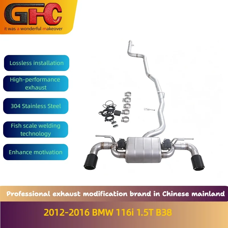 

Applicable to the 2012-2016 BMW 116i 1.5T B38 Mid Rear Stainless Steel Catback High-performance Exhaust System