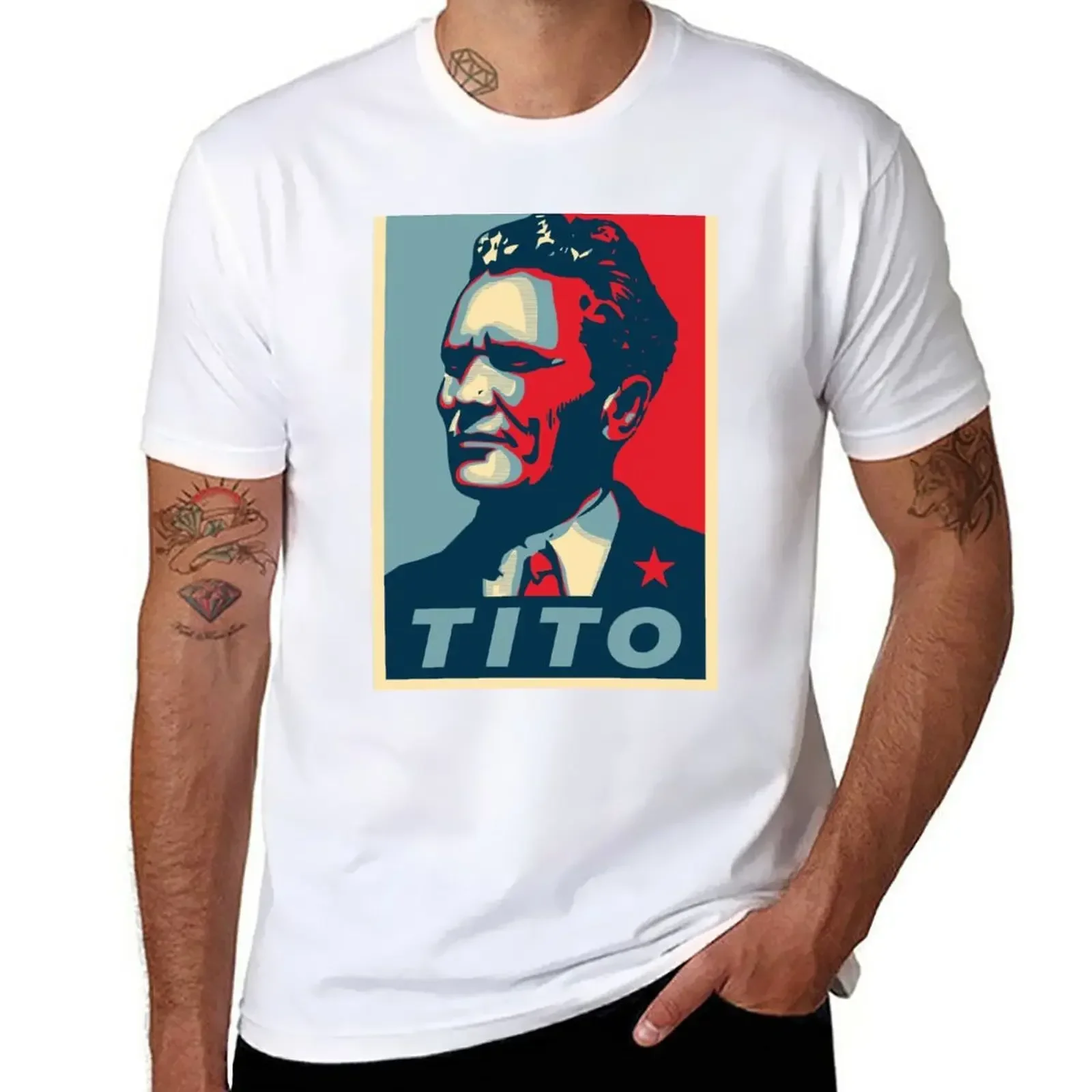 Josip Broz Tito T-Shirt Short sleeve tee tops black t shirts for men