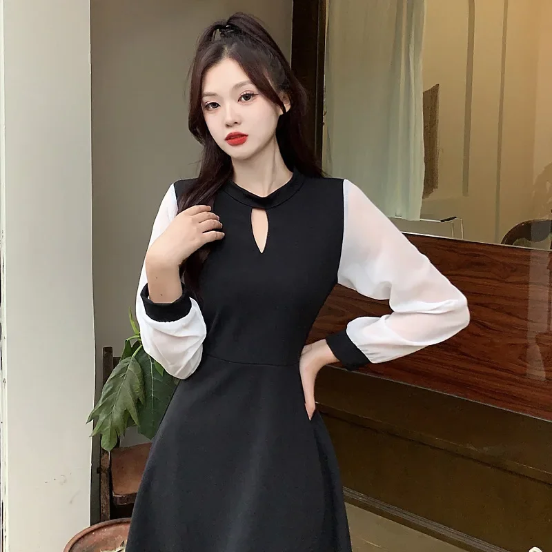 Waist-Fitted Slimming Age-Reducing Abdomen-Covering Elegant High-End Dress Autumn Winter New Women's Korean Skirt