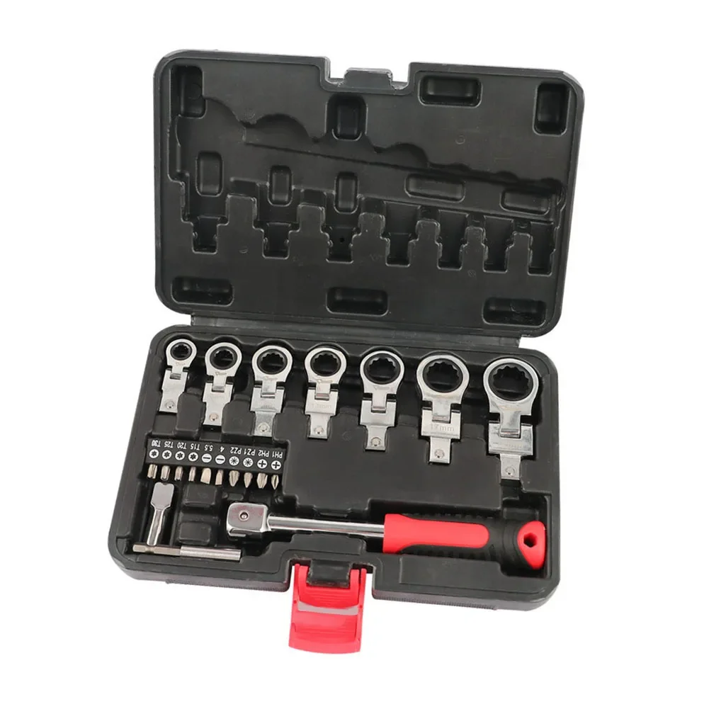 

20pcs Flex Head Ratchet Wrench Set 8-19mm Changeable Torx Head Screwdriver Tools Steel Wrench Hand Tools Set