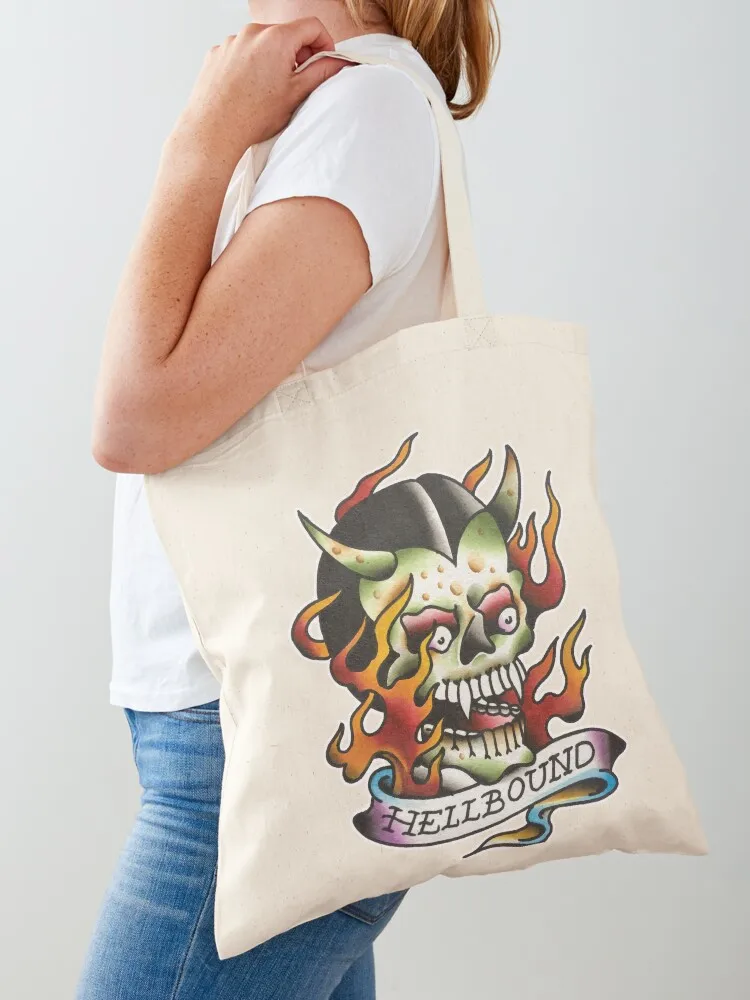 

Traditional Hellbound Devil Tattoo Design Tote Bag custom canvas bag Canvas bag for women handbag