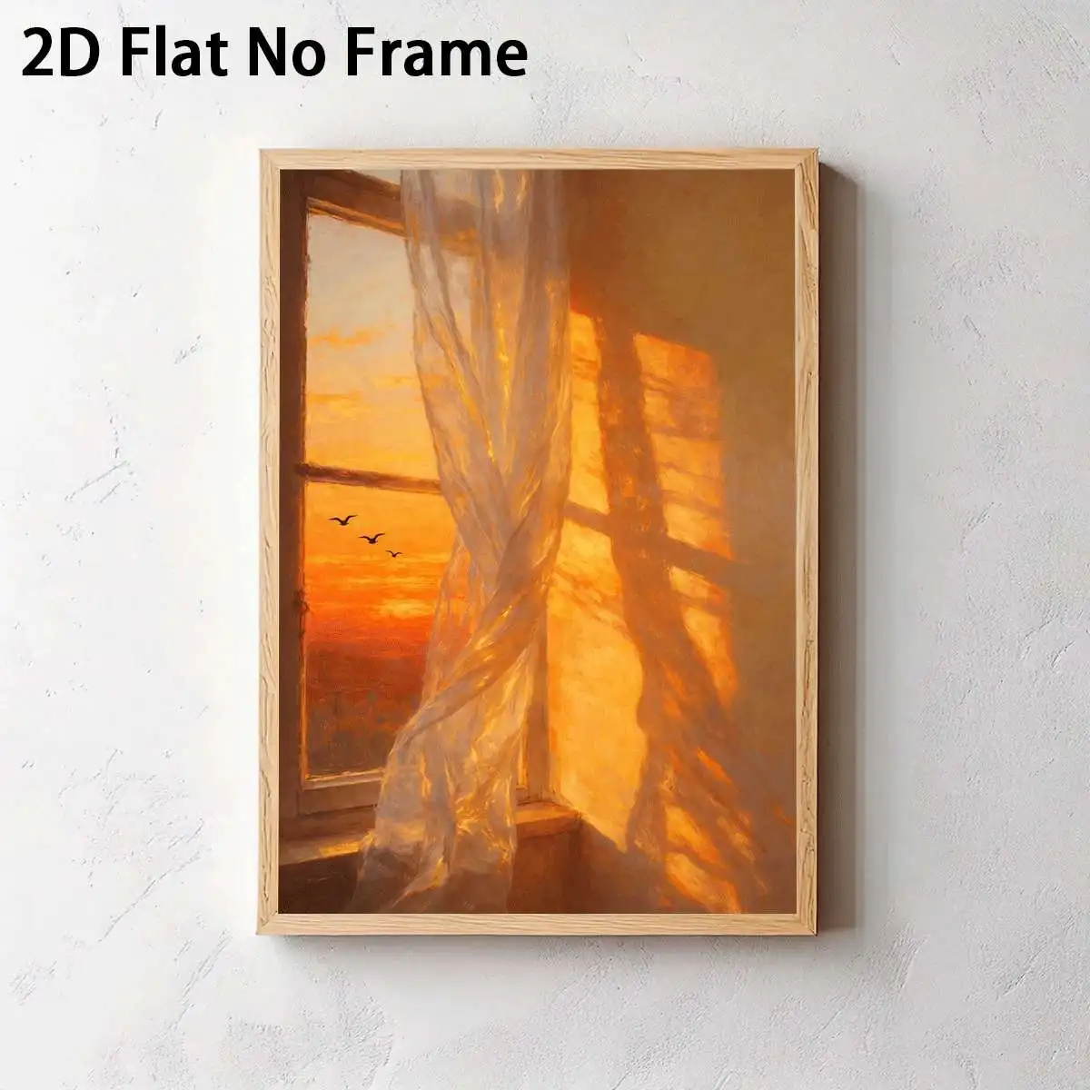 2D Flat, 1pc Modern Vertical Impressionist Sunset - Vertical Suitable for Home Decoration, Unframed Canvas for Narrow Spaces,