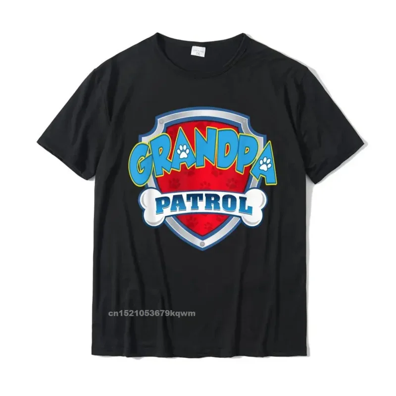 

Grandpa Patrol Shirt-Dog Mom Dad Funny Gift Birthday Party T-Shirt Cotton Custom Tees Prevalent Men T Shirts Classic