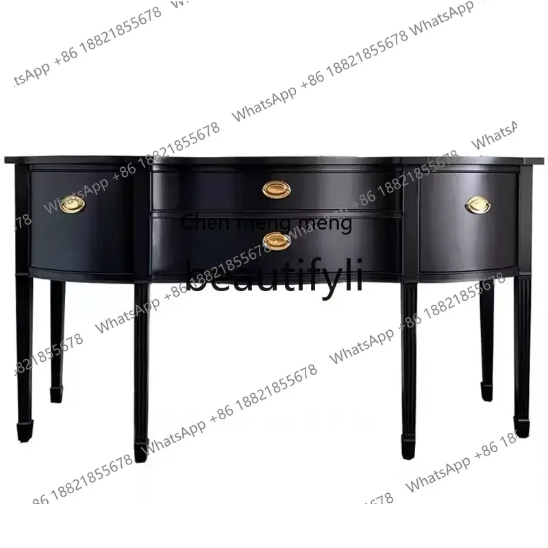 New arrive French light luxury solid wood entrance table foyer locker neoclassical storage partition