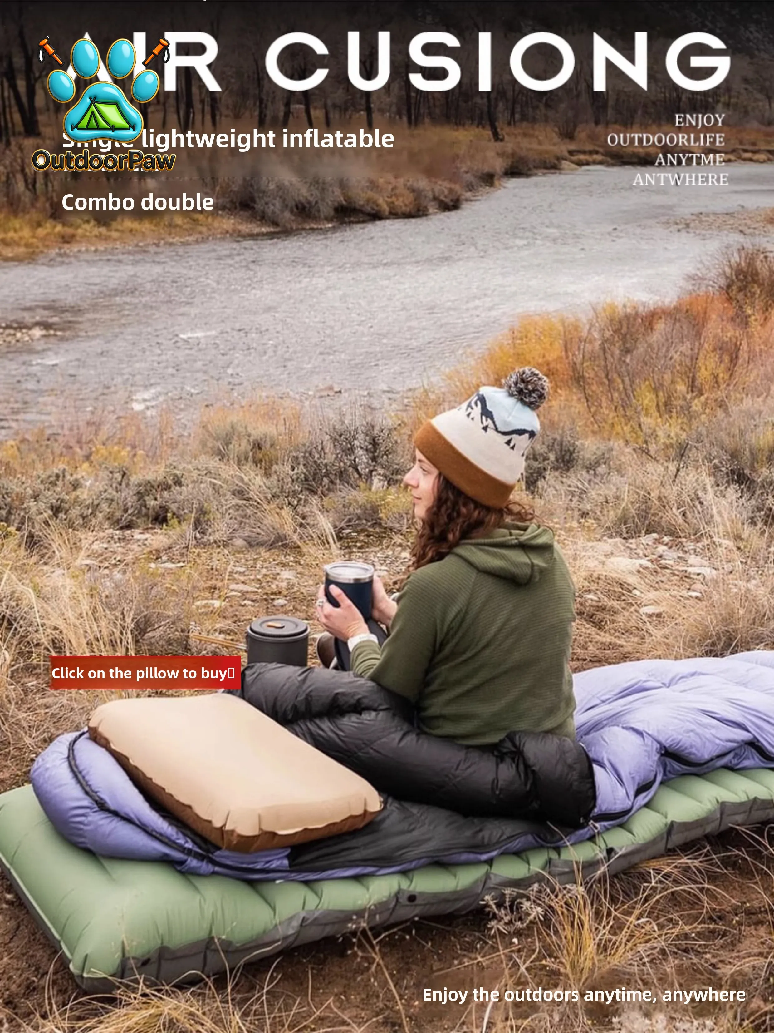 Outdoor Automatic Press Inflatable Pad Tent Sleeping Pad Camping Portable Outdoor Moisture-proof Pad