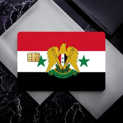 The Syrian Arab Republic Syrian three star Flag Bank Credit Cards Bus Pass Stickers Cool Decoration Waterproof 4PCS Card